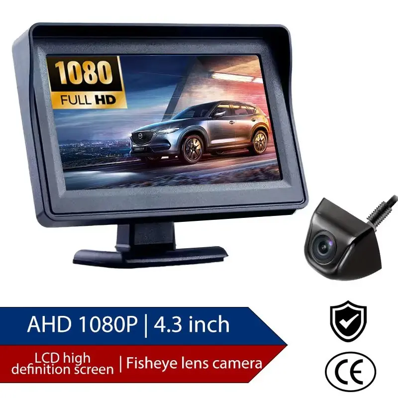 4.3 Inch Ahd Car Rear View Monitor, High Definition Color LCD Screen, Easy Installation, Clear Display for Safe Driving Experience