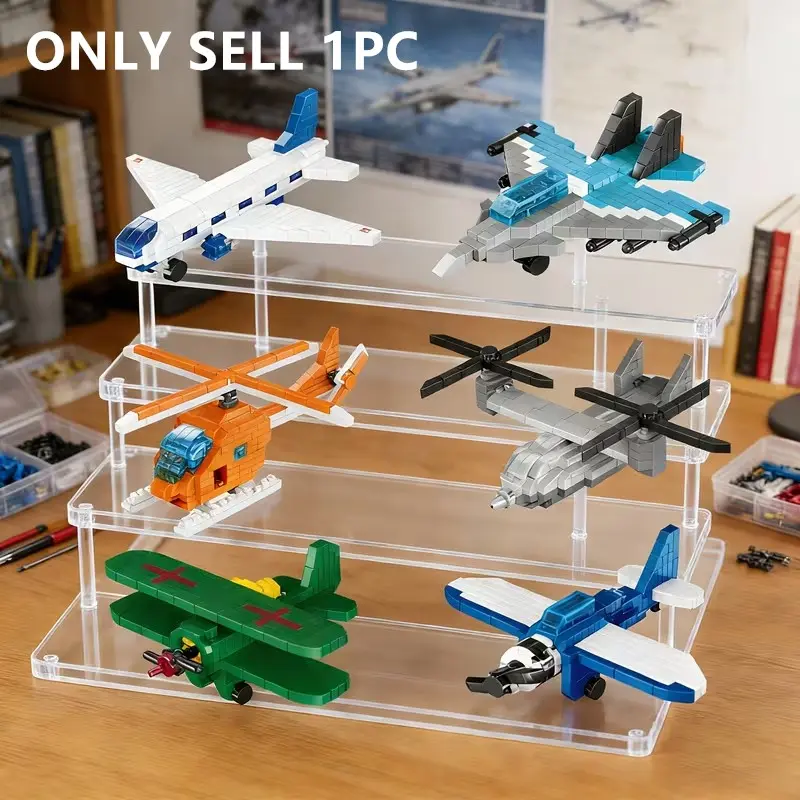 Model Enthusiast Gift Set, Aircraft Helicopter Building Blocks Model, Educational Puzzle Toy, Artistic Display Piece, Fun Assembly Kids Toy