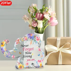 Acrylic Elephant Desktop Decoration, Inspirational Gift for Women, Office Desk Accessory, Mother Sister Daughter Gift, Motivational Present