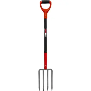 4-Tine Pitch Fork Garden Digging Fork Spading Fork Heavy Duty Pitchfork for Gardening Potato Fork, 43 inches