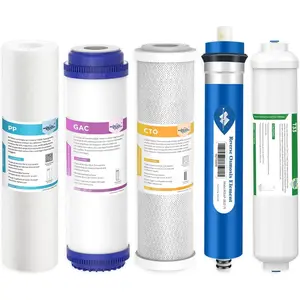 Reverse Osmosis Filter , 75 GPD Complete  Filter Set For 10-inch Under Sink 5-Stage Reverse Osmosis  Water Filter System