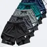 Summer Men's Bull Elastic Shorts with Pockets, Casual Quick-Dry Running Breathable Three-Quarter Pants, Comfortable Fitted Design, Lightweight Workout Shorts, Casual Comfy Shorts, Quick Drying Shorts