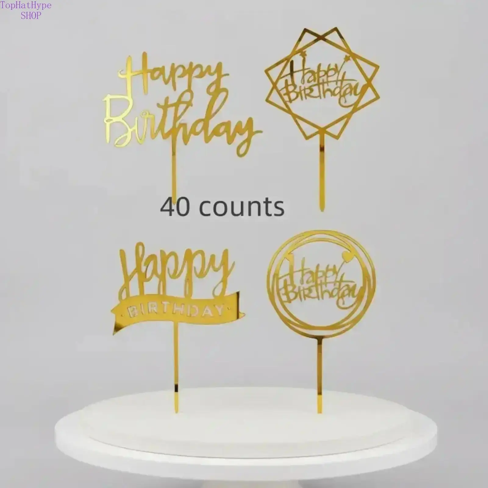 40‑Pcs Happy Birthday Cake Topper Set, Creative Cake Decorating Kit, Multi‑Purpose Baking Supplies for Birthday Party Dessert Table Decor