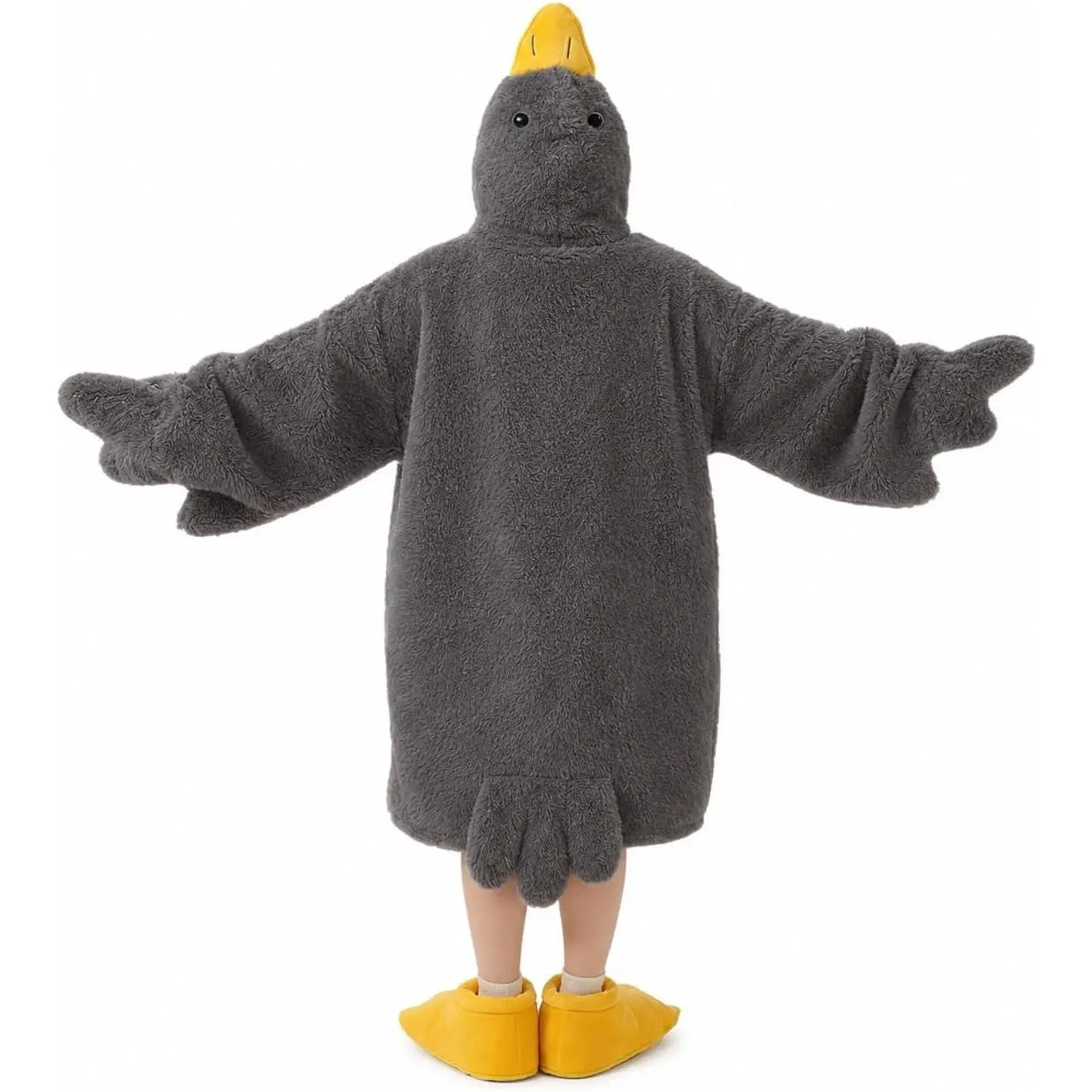 Goose Blanket Hoodie Onesie,  Wearable Hoodie Blanket with Sleeves, Goose Duck Costume Pajamas for  Adults