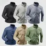 Men's Casual Lightweight Jacket, Plain Long Sleeve Streetwear Coat for Spring and Summer Outdoor Wear, Machine Washable, Coats, Street Fashion Outerwear, Casual Outdoor Jacket, Men's Lightweight Jackets