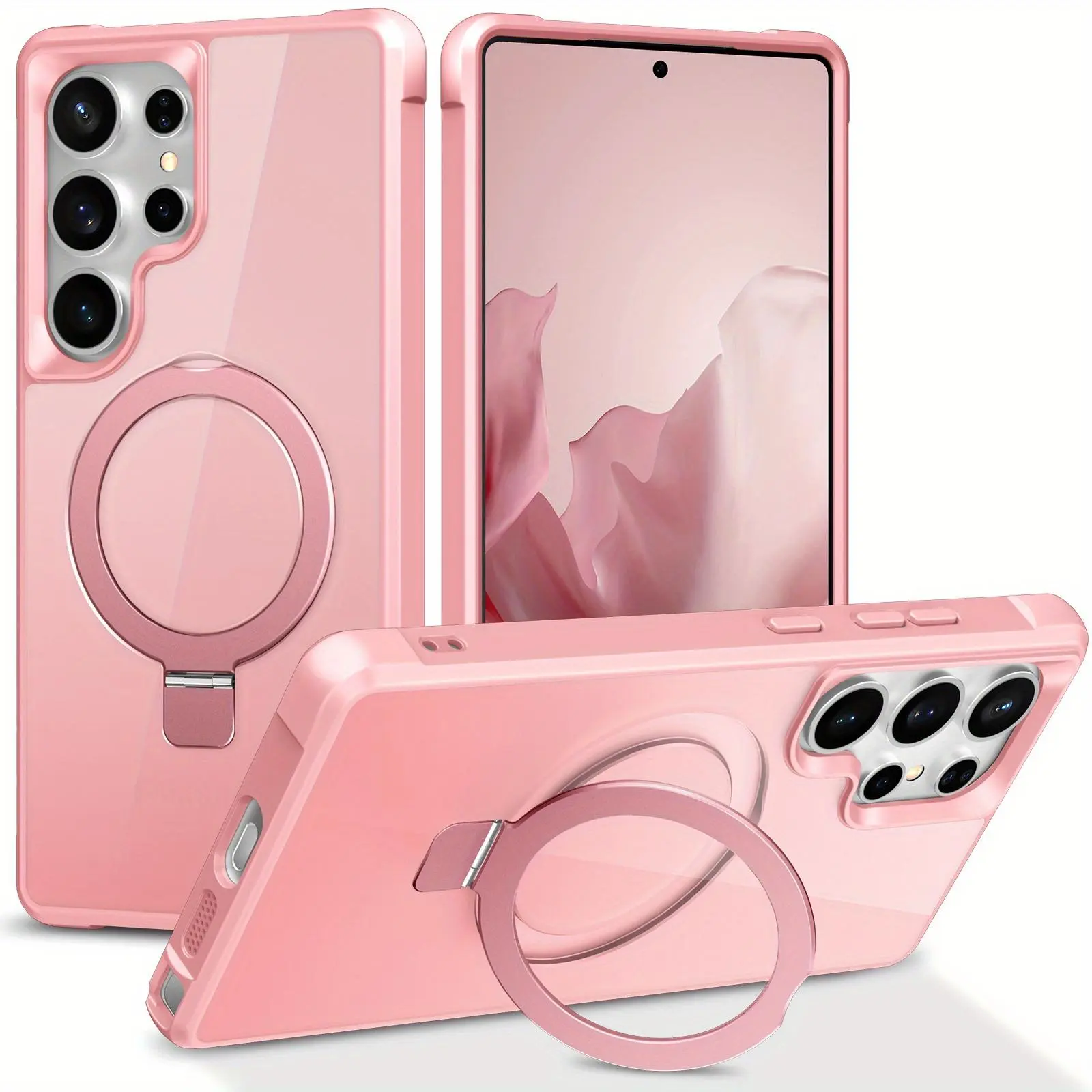 Magnetic For Samsung Galaxy S25 Ultra/S24 Ultra/S25/S24 Plus Max Case [Compatible With Magnetic] With Stand, Drop Protection] Shockproof Translucent Back Slim Protective Phone Case (2025), Accessories, Smartphone