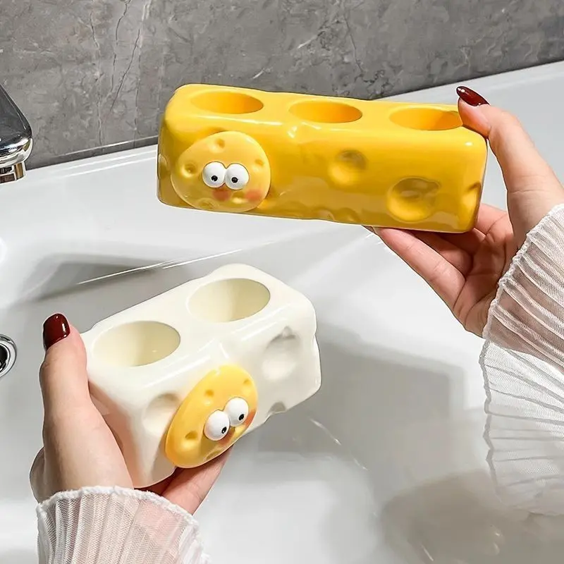 Creamy Luxury Toothbrush Holder, Electric Toothbrush Base, Bathroom Sink Shelf, Soap Dispenser Stand, Organize Your Space Efficiently, Countertop Toothbrush Holder