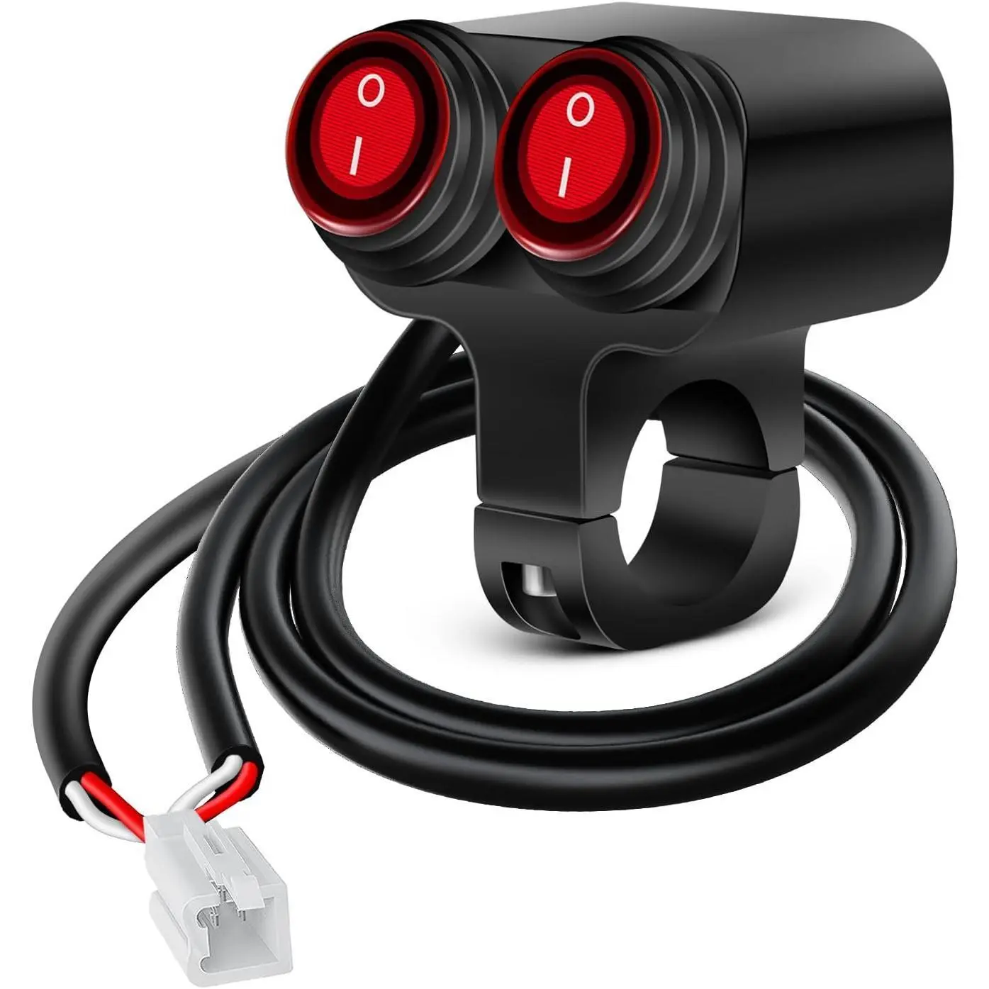 Nilight 7/8 in (22mm) CNC Aluminum Alloy Motorcycle Handlebar Switch, 12V DC Mount, Plug-and-Play Waterproof On-Off Toggle, 6 Copper Wires Dual Mode Light Control for ATV, UTV, Scooters, Easy Install Driving Light Bars