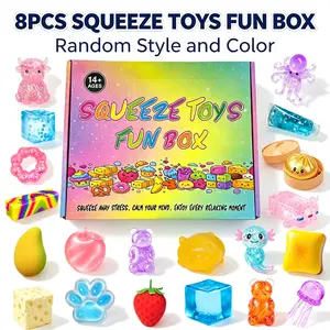 8-Piece Stress Relief Toy Set, Novelty Blind Box, Soft Texture, Durable Slow Rebound, Anxiety Relief, Perfect Party Gift