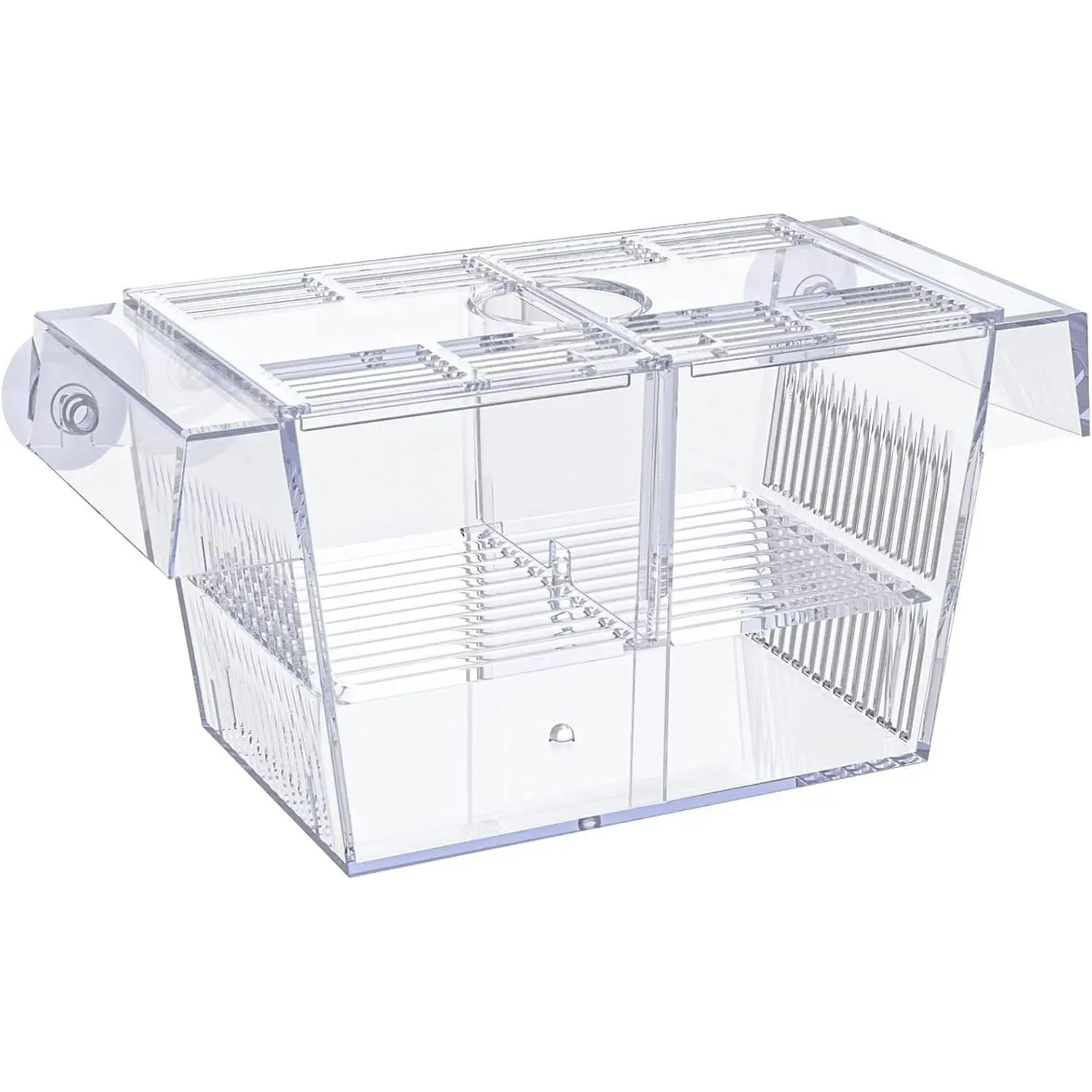 Acrylic Plastic Transparent Medium-Size Fish Breeding Hatchery Box Incubator with Suction Cups, Aquatic Isolation Box for Baby Fish & Betta