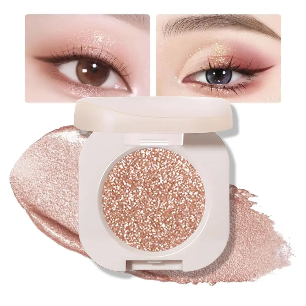 Women's Premium Shimmer Eyeshadow Palette (Shade 09) - Light Brown Glitter, Metallic, Holographic, Iridescent Cream Monochrome Eye Makeup for Iridescence & Expressing Unique Beauty