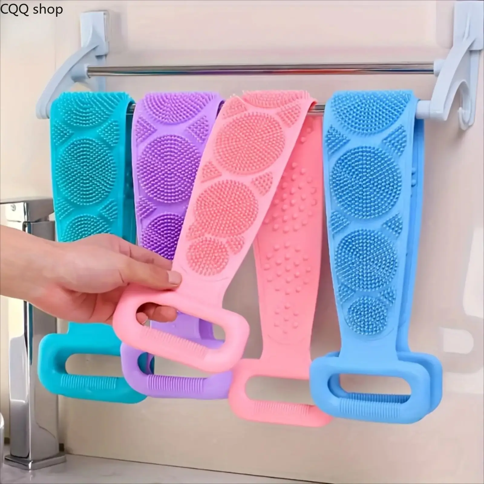 1/2PCS Body Exfoliating Bath Set, Silicone Body Scrubber, Back Scrubber Strap, Bath Sponge & Massage Brush, Double-Sided Deep Cleansing Shower Accessories for Men & Women, Skin Exfoliation & Body Care