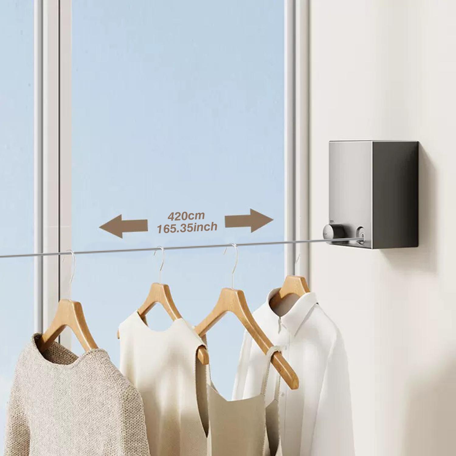 Stainless Steel Retractable Clothesline, 1 Count Household Invisible Wall Mounted Clotheslines, Storage, Sun-dry, Balcony Drying Drying Rack, Adjustable Heavy-duty Clothesline for Home, Hotel, Summer Gift#TOP PICKS