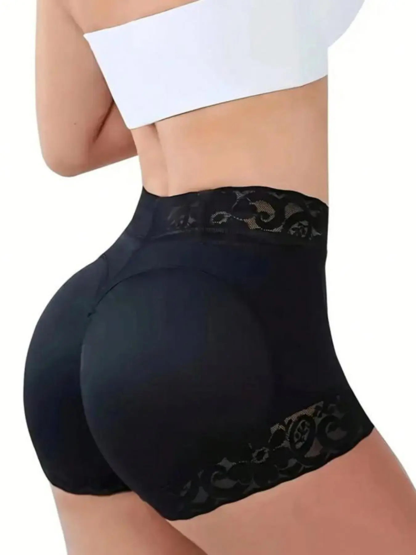 Women's Butt-Lifting & Tummy Control Elegant Chic Shapewear Shorts, Lace Trim Design, Non-Slip Elastic Waistband, High-Stretch Fabric, Ideal for All-Day Comfort