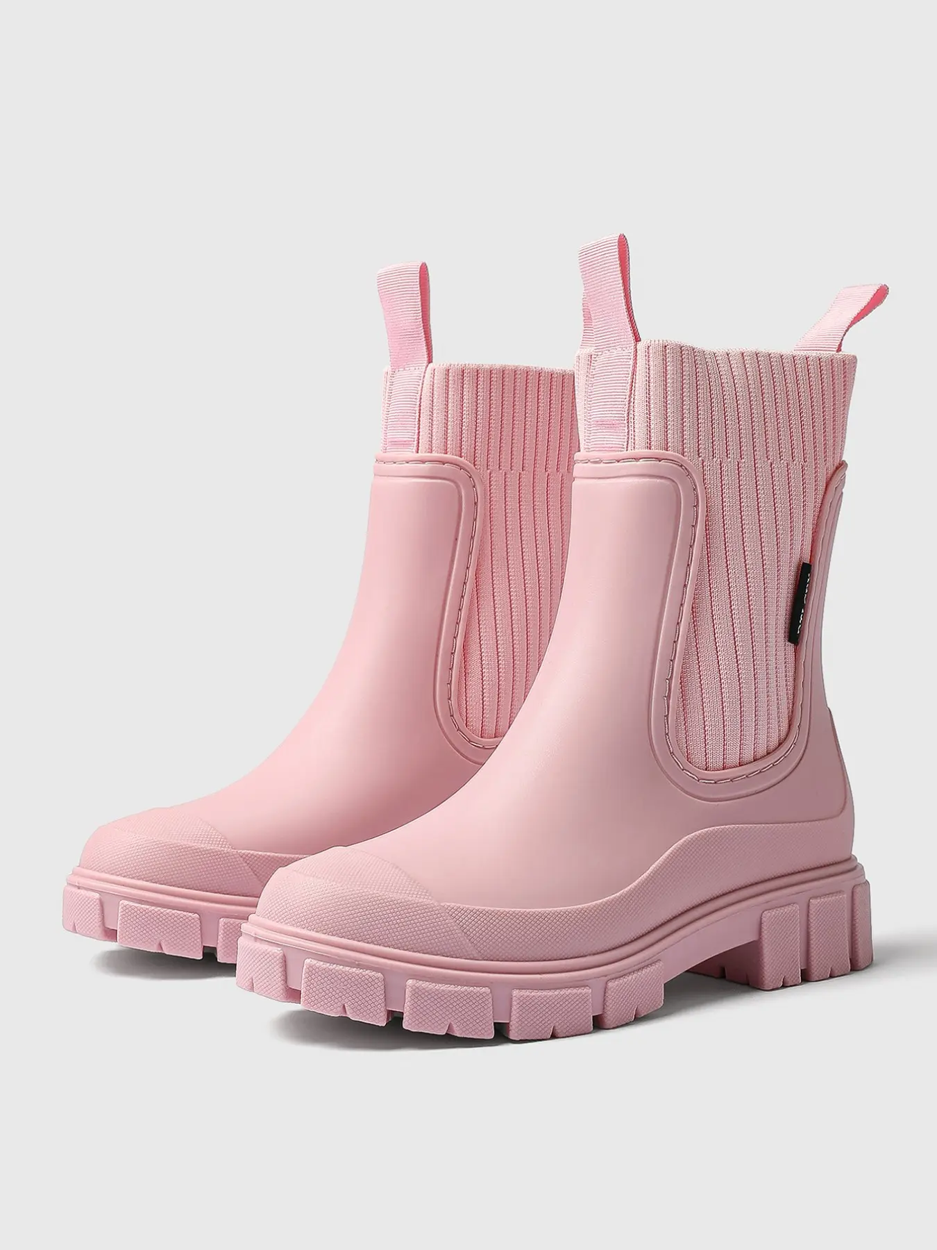 Women's Fashion Chelsea Rain Boots, Footwear Boot, Waterproof Anti-Slip Outdoor Mid-Calf Boots, Lightweight and Versatile, Adult Round Toe Design, Fashionable Boots