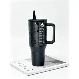 HydroJug 40oz Black Leopard Print Insulated Vacuum Flask - 24H Cold Retention, Leakproof, with Handle, with Straw