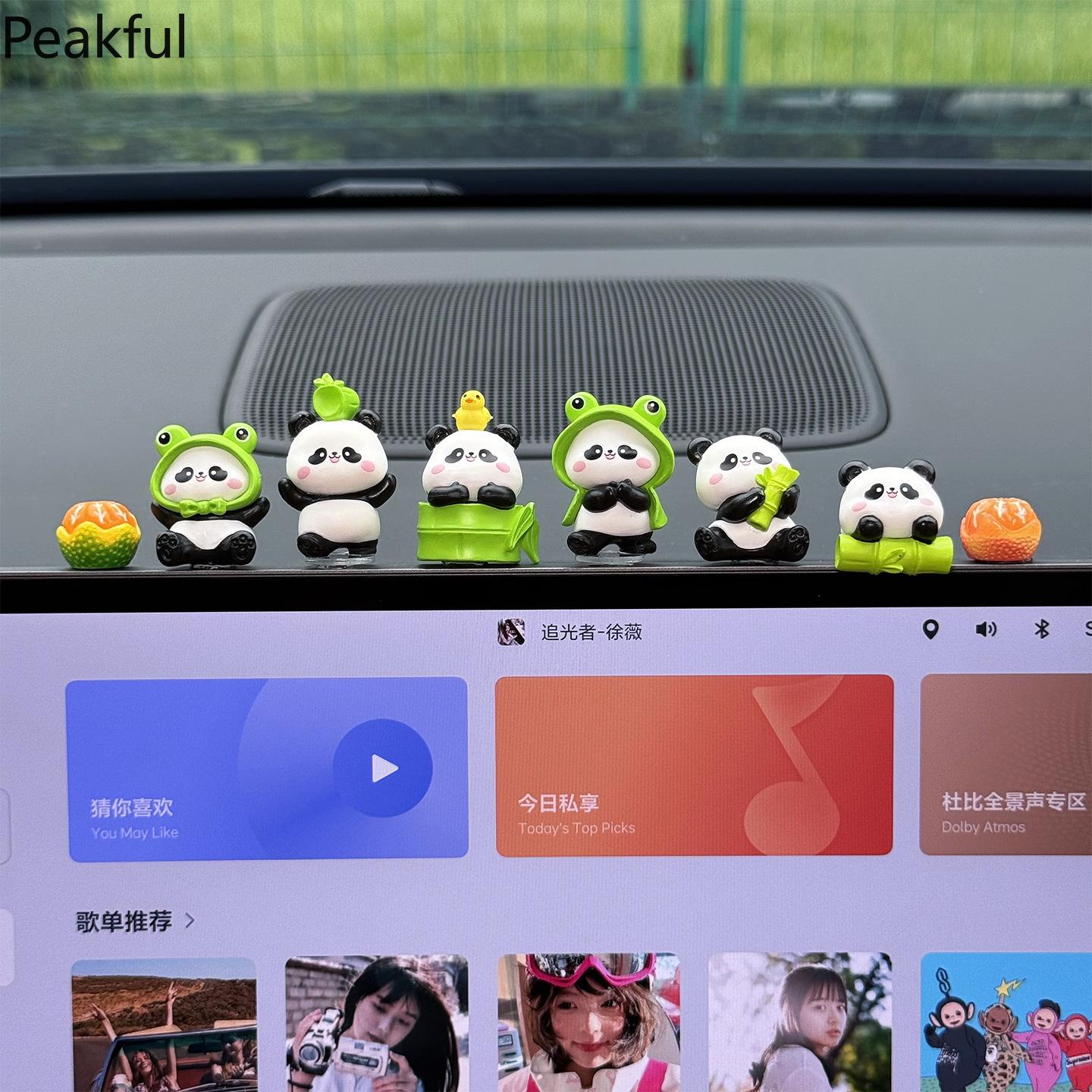 6PCS Cute Mini Panda Figurines – Kawaii Resin Animal Ornaments, Perfect for Desk & Garden Decor, Adorable Home Accessories & Kids' Toy Gifts, Charming Panda Collectibles for Any Room