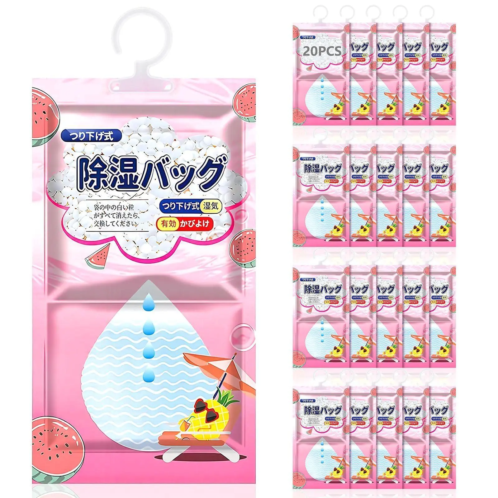 20pcs Humedad Absorbedor, Bolsa Desecante Higroscópica Para Colgar, Bolsa Antihumedad para Habitacion, Adecuado para Dormitorio, Armario, Aseo, Sótano, Trastero.