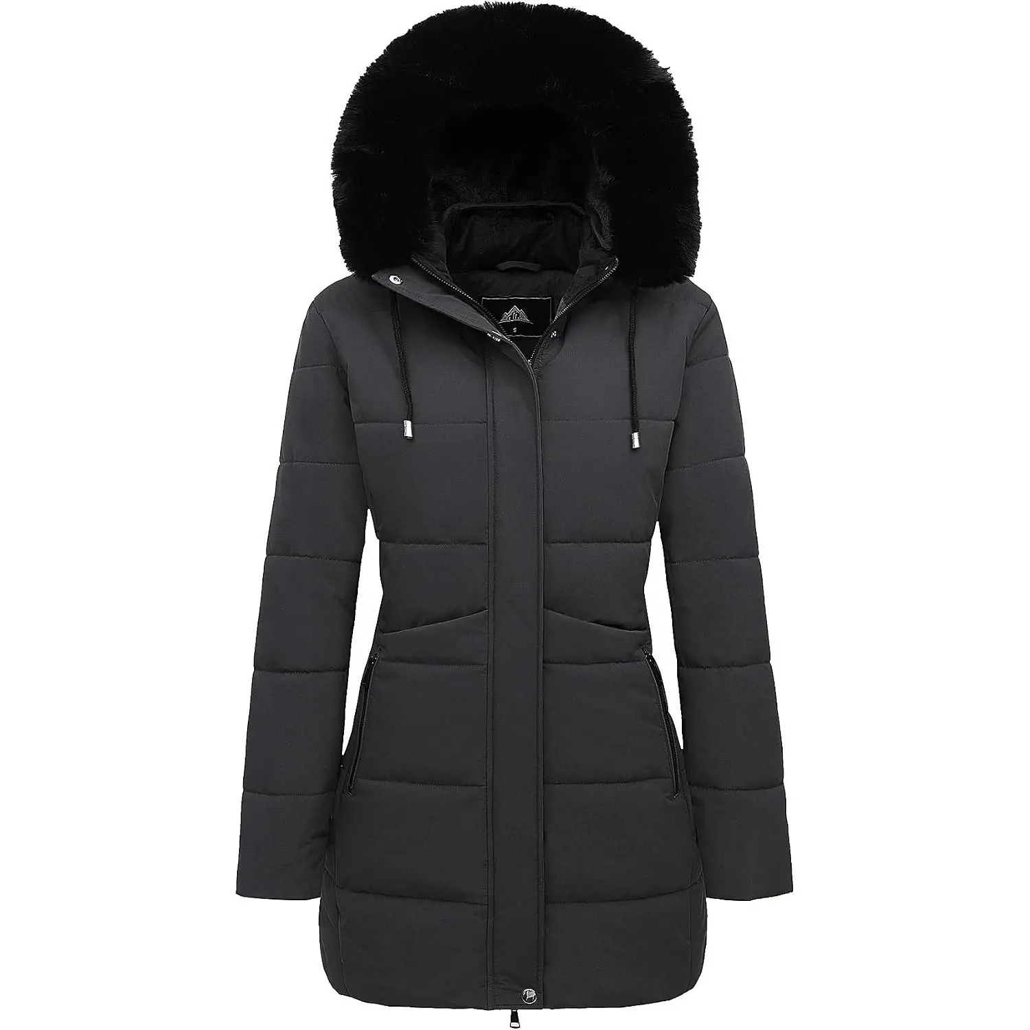 MOERDENG Women's Warm Winter Puffer Coat Waterproof Long Down Jacket| Thicken Fleece Lined Outerwear Faux Fur Detachable Hooded Parka