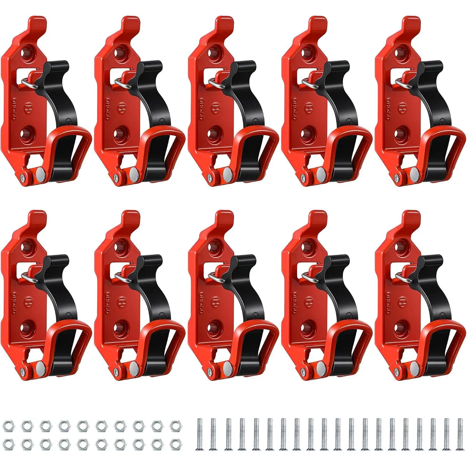 10 Pcs Shovel Holder for Truck, Heavy Duty Shovel Mounts for Roof Rack, Quick Release Axe Holder Mount Kit, Metal and Rubber Car Accessories/ Garage Storage/ Truck/ Wall Mounting Brackets