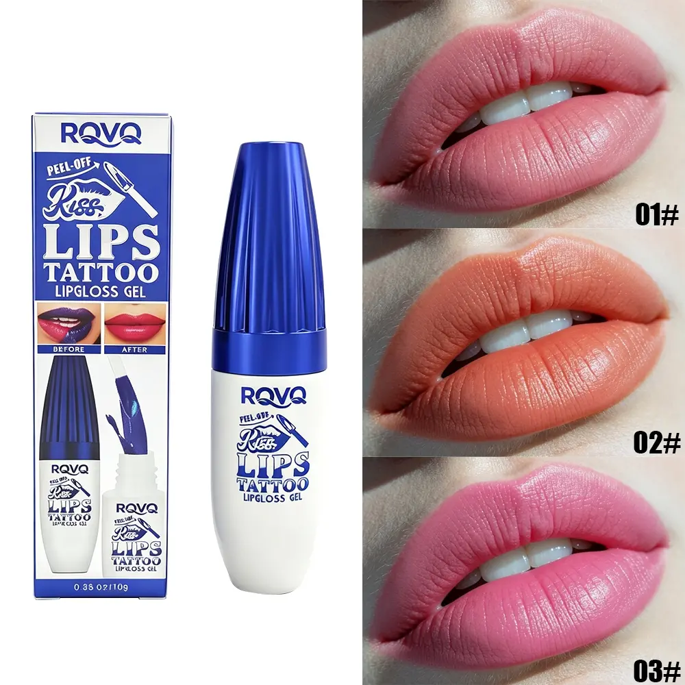 Peel Off Lips Tattoo Lip Gloss Gel, Long Lasting Transfer-Proof Lip Stain, Zero-Stickiness Waterproof Lip Tint, Semi-Permanent Peel-Off Lip Color, Matte Finish Lip Makeup for Women, Tattoo Lip Glaze