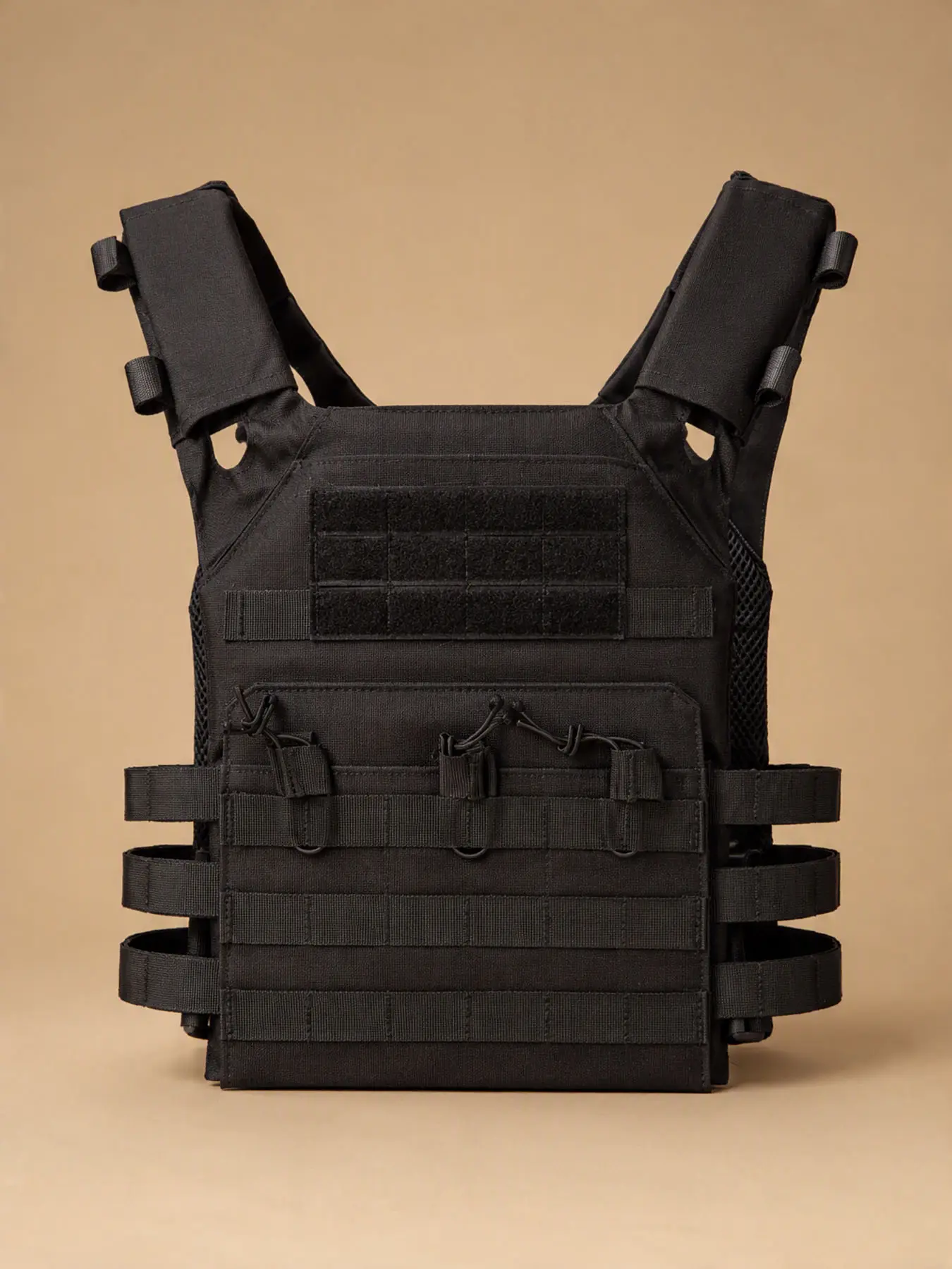 【Black Friday】Sports Vest, Tactical Chest Vest for Wilderness Outdoor Adventure Protection MOLLE Webbing System EDC Multi Pocket Storage Adjustable Shoulder Straps Durable Oxford Fabric Functional Outdoor Gilet for Hiking Backpacking