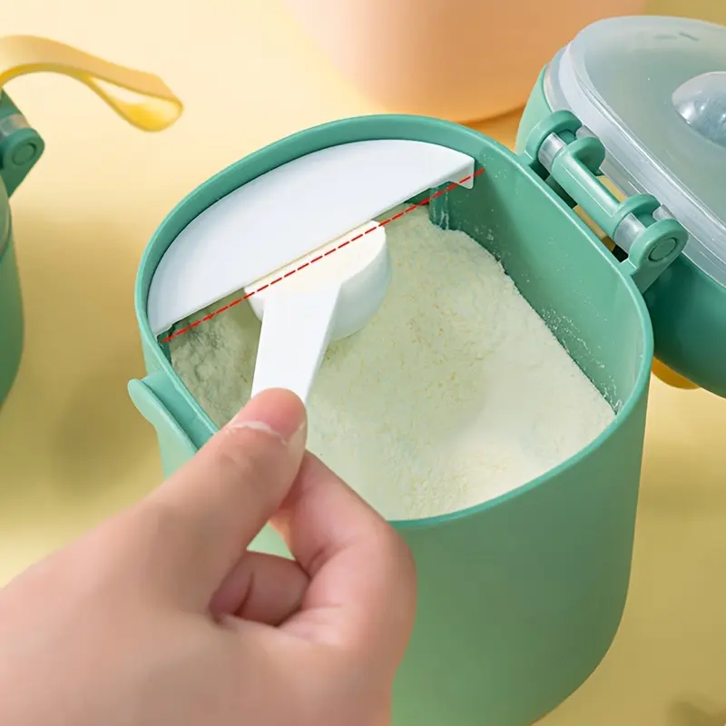 Cartoon-Themed Milk Powder Dispenser, Feeding, Formula Container to Go, Large Capacity, Double-Layer, Extra-Thick Container for Infants & Toddlers, Stores Milk Powder and Baby Food, Portable, Airtight, Sealed Jar with Packaging