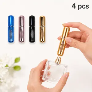 4 Pack Mini Perfume Atomizer Refillable Bottle, 5ml Leak-Proof Travel Perfume Spray for Purse, Luggage & Daily Use
