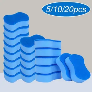 5/10/20pcs New Blue Kitchen Cleaning Sponges, Durable And Resistant to Deformation, Suitable for Restaurants, Hotels, Home Cleaning, Dishes, Cookware, Sinks, Furniture Cleaning, Scouring Pads, Cleaning Cloths, Cleaning Tools