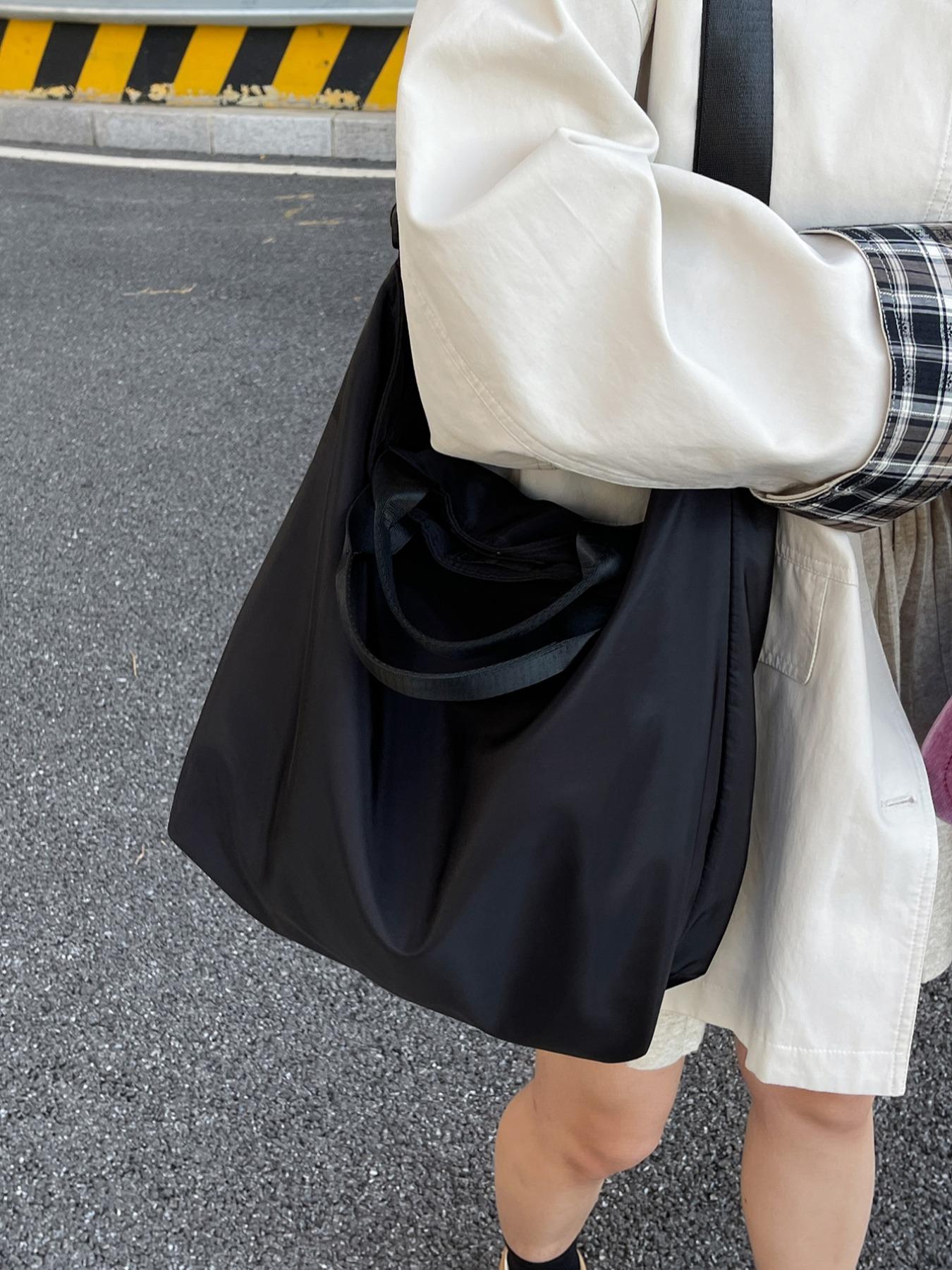 Men's Large Capacity Zipper Closure Casual Fashion Tote Bag, Versatile Travel Luggage Bag Suitable for Daily Use & Holidays