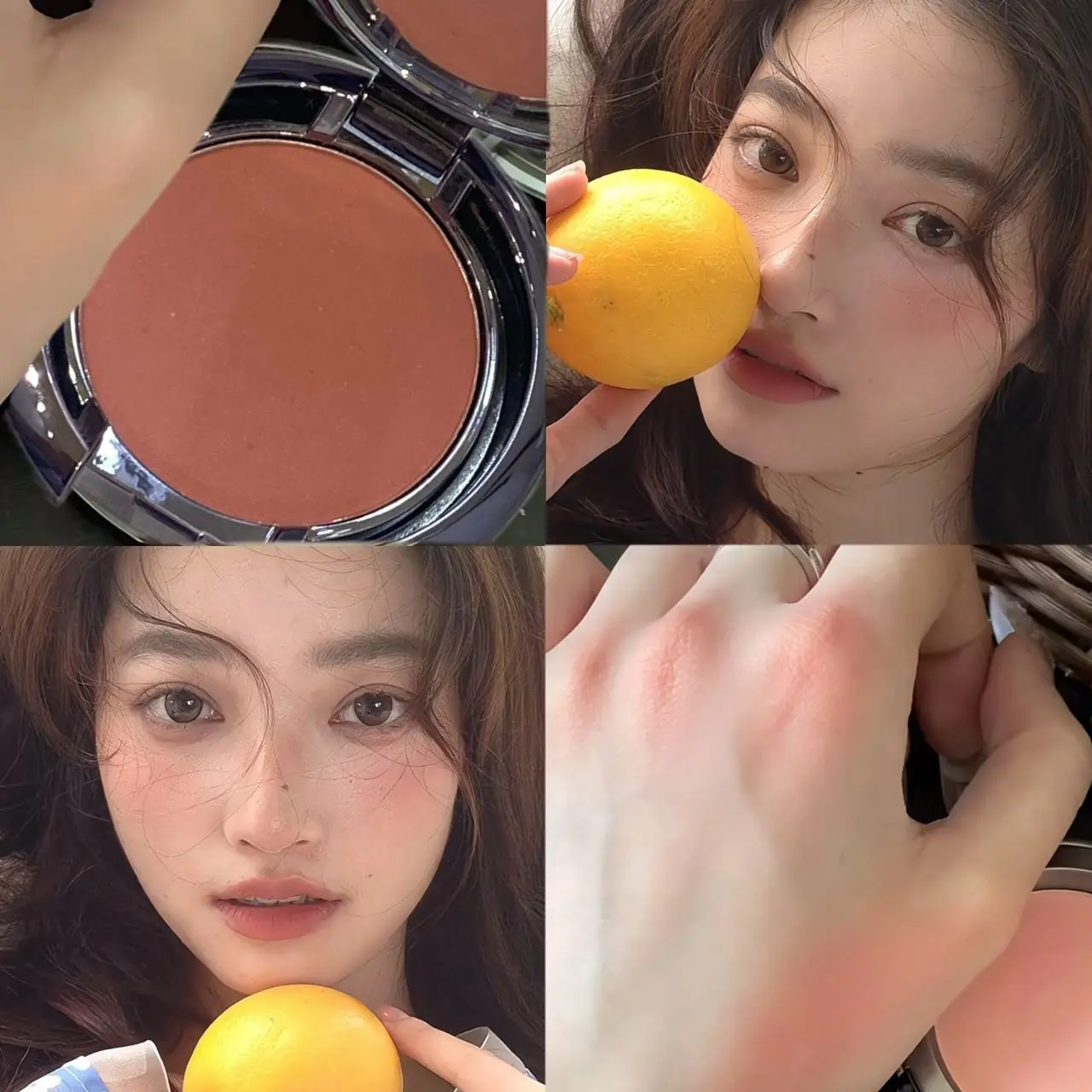 Herorange Natural Matte Velvet Blush, Smooth Fine Powder, Soft Mist Finish, Brightening, Long-Lasting, Korean Style, Daily Nude Makeup, Gift