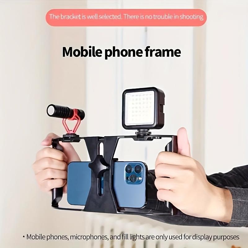 Portable Phone Video Cage, Phone Video Rig, Stable Smartphone Video Holder, Professional Smartphone Video Stabilizer