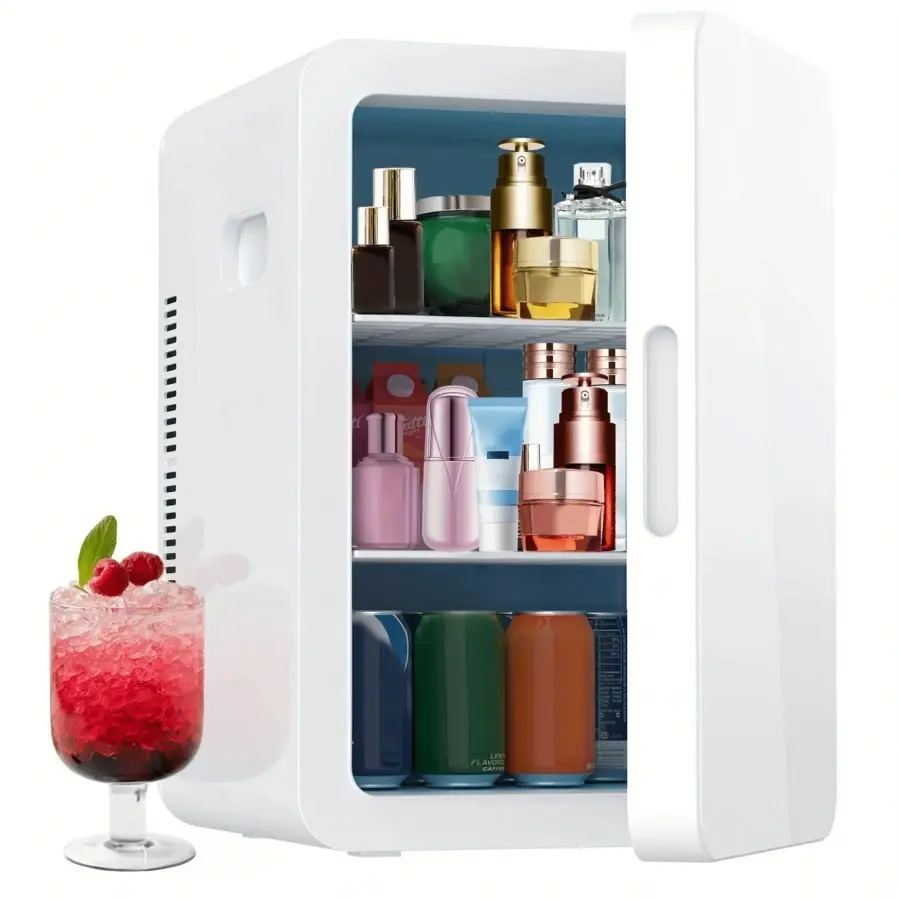 22L/30-Can Personal Small Cosmetic Fridge, Portable Thermoelectric Cooler & Warmer Compact Refrigerator for Bedroom, Office Desk, Skincare Items, Personal Refrigerator, Small Fridge