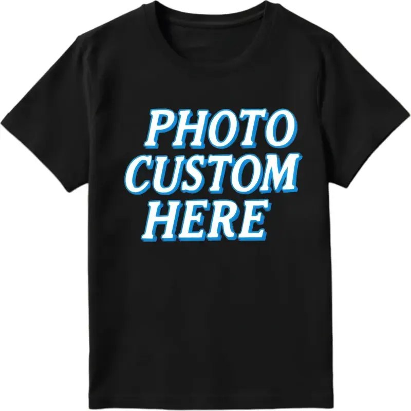 Men's Casual Cotton Knit Short-Sleeve T-Shirt Tops - O-Neck, Breathable, Custom Logo & Photo Personalization Option for Him, No, Bk, Shortsleeve, Menswear, Four Seasons