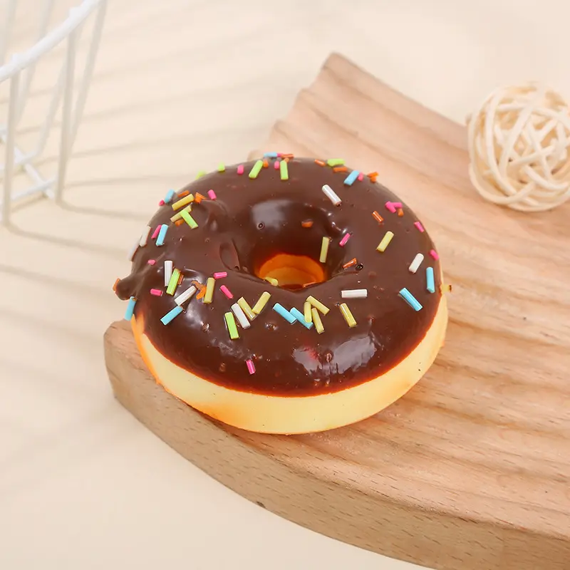 Squishy Donut Calming Anxiety Reducing Stress Ball PU Slow Rebound Squishy Sensory Fidgets Sensory Toy 8cm Squeeze Fidget Tool for Anxiety Relief Cute Squishy