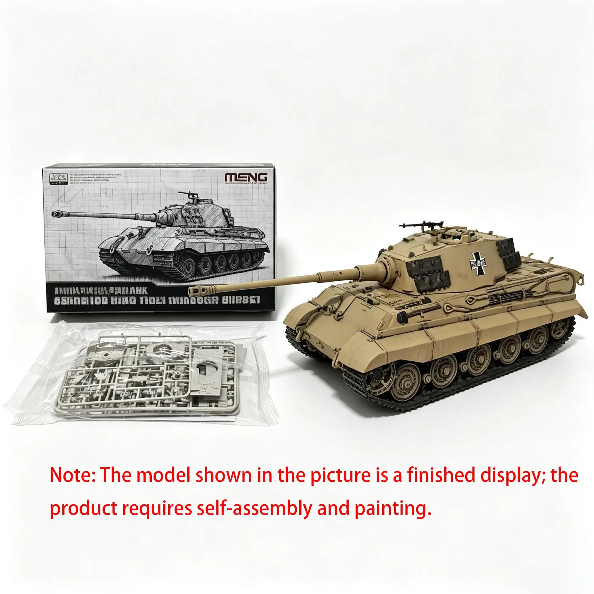 Meng Military Model Kit 72-011 1/72 German Heavy Tank Tiger King Henschel Turret, Detailed Scale Model Toy, Collectible War Vehicle, Collectible Item, Diy Collectible Model, Diy Building Model