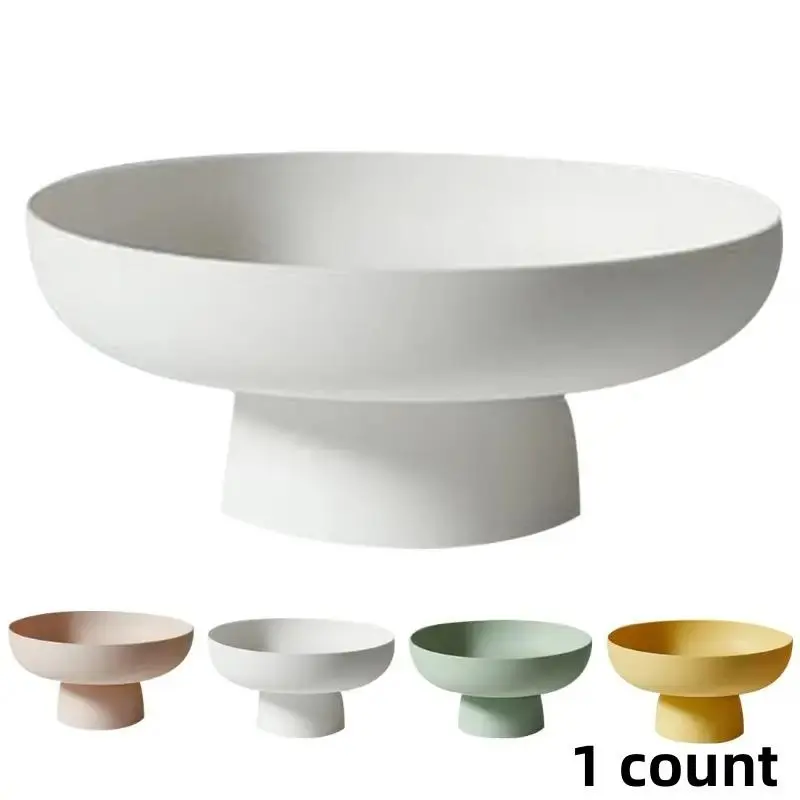 Random Color Round Fruit Bowl, Plastic Serving Bowls, 1 Count Modern Style Fruit Basket, Snack Basket, Decorative Basket for Restaurant Counter Table Centerpiece