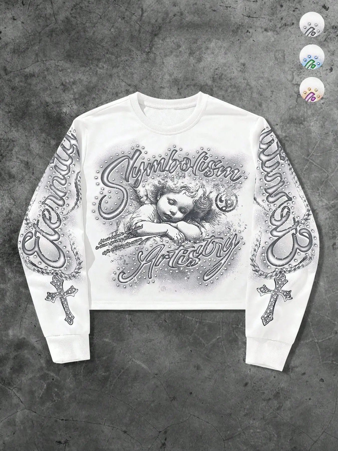 Men's Short Sleeve Slim Fit Tee, Gothic Rhinestone Cross Angel Design, Y2K Punk Casual Style, Multi-Color Options, Streetwear for Nightclubs & Concerts