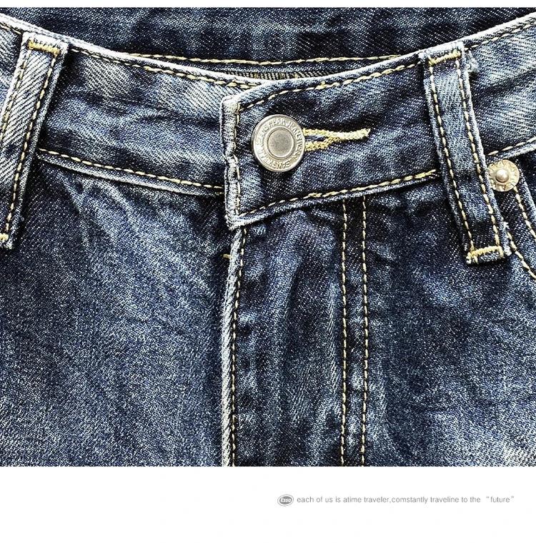 Nine-point jeans with holes for men's thin fashion brand slim feet in summer and summer Korean  style spring and autumn pants