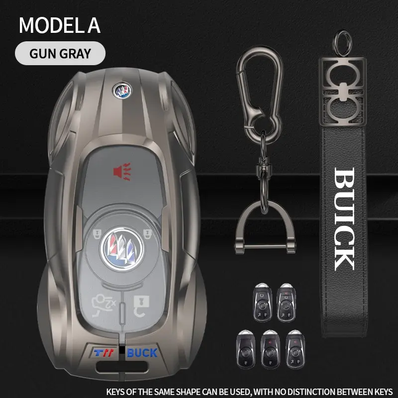 Suitable for Buick Envision, Regal, LaCrosse, Enclave, Verano, GL8 2/3/4/5 key metal car key protective case, key cover, keychain, remote control protective cover, keychain accessory, cool sports car design