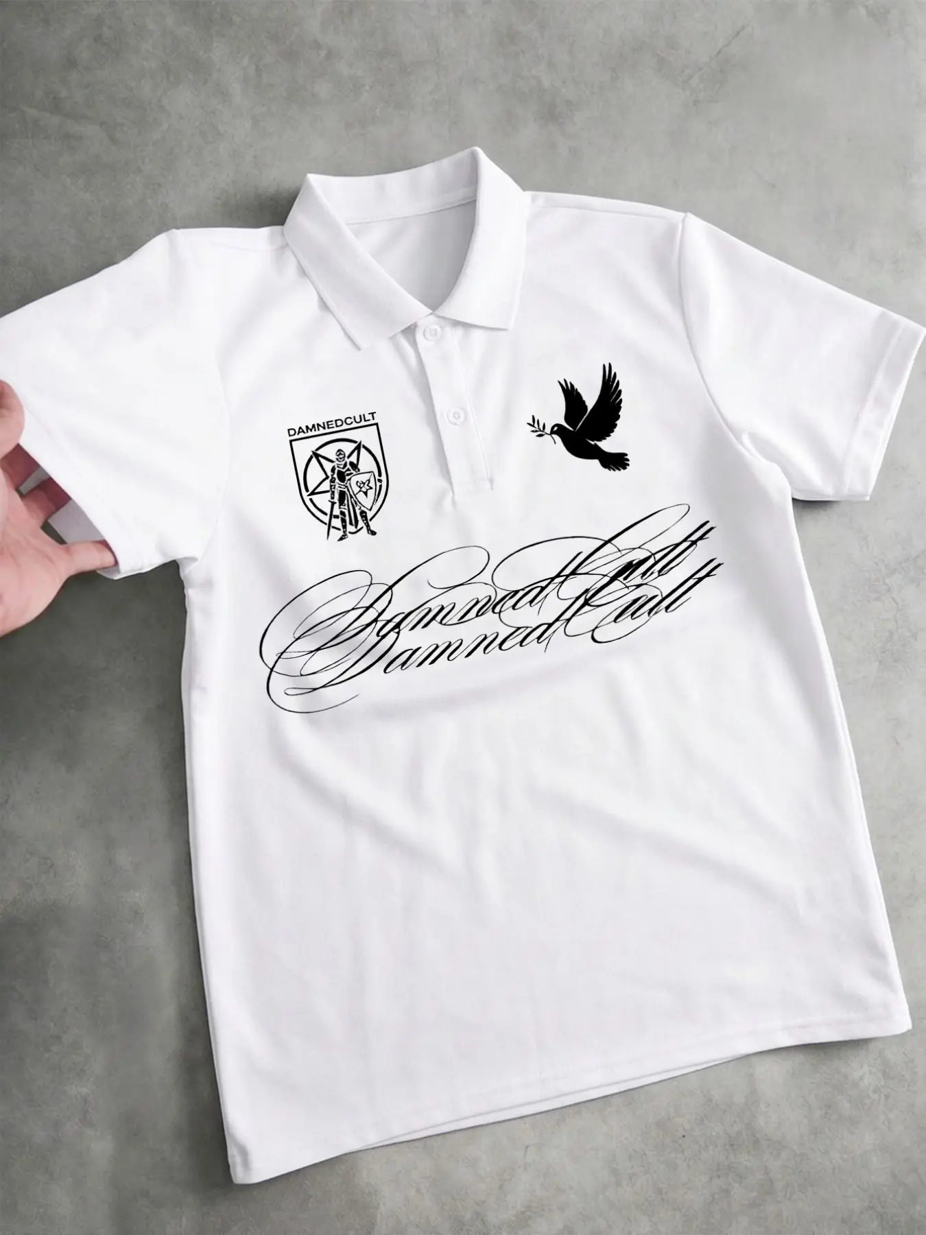 Men's New York Print Short Sleeve Breathable Polo Shirt, Brooklyn Rider Badge Collar T-Shirt, Streetwear Y2K Oversize Top, Summer Casual Wear, Menswear