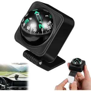 Car Compass Ball for Dashboard, Adjustable Auto Compass Dash Mount, Universal Accessories Accurate Navigation for Boat Car Truck SUV Marine Caravan to Find Direction