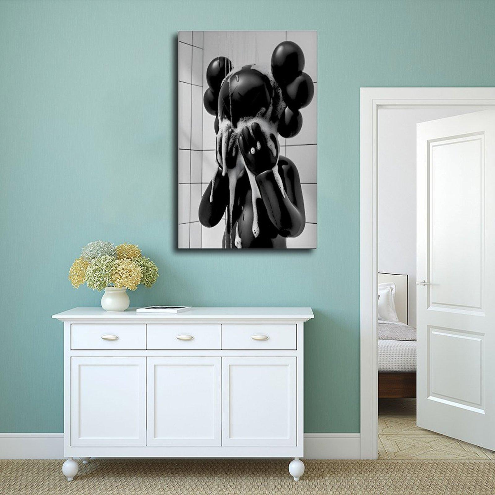 Kaws in Shower Hypbeast Poster - Printable Art for Shower Wall Art, Washroom Wall Decor, Graffiti Kaws Wall Art Gift