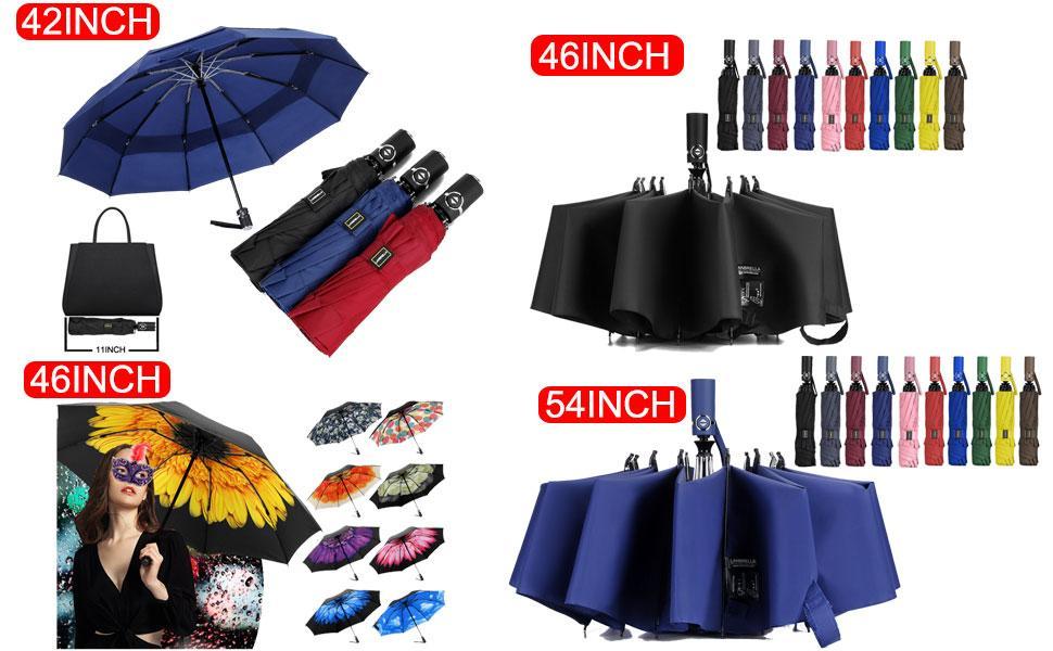 LANBRELLA Compact Reverse Folding Umbrella Auto Windproof Travel Umbrella LANBRELLA Compact Reverse Folding Umbrella Auto Windproof Travel Umbrella