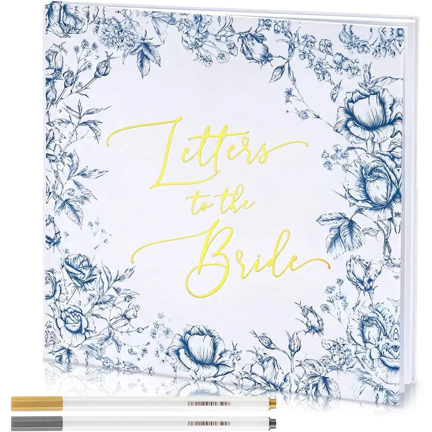 Fullhawl 8.7" Bridal Theme Letters to The Bride Book, Bridal Shower Keepsake with Blank Memory Pages, Photo Album, Guest Message Book & 2 Pens