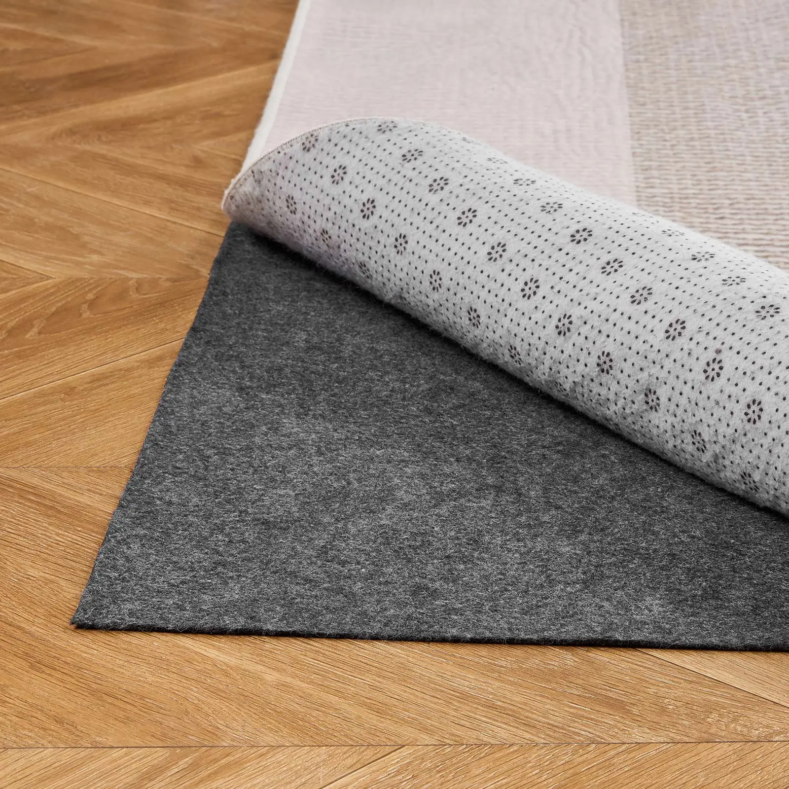 VEVOR 9x12 ft 0.12 inch Waterproof Rug Pad, Non-slip Felt Cushion with Rubber Gripper Dual Surface Mat, Hardwood Floor Protection for All Floors & Finishes, Secures Carpets