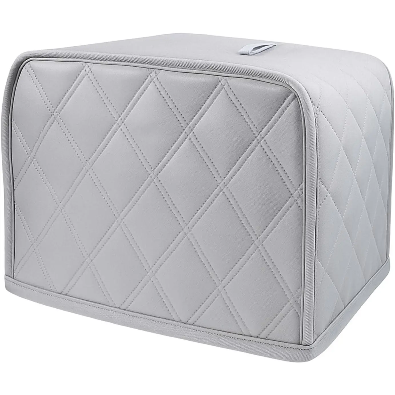 2 Slice Toaster Cover Cotton Linen Quilted Universal Size Dust Cover Protect From Dust and Fingerprint for Small Kitchen Appliances Gray