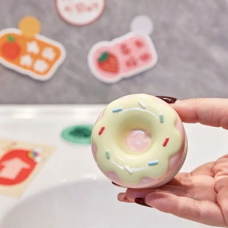 Cute Donut Shape Sink Drain Plug Cover, Waterproof Bathtub Stopper, Decorative Bathroom Sink Hole Sealer, Universal Fit for Wash Basin Kitchen Sink, Lovely Pastry Style Drain Stopper for Home Bathroom Decoration