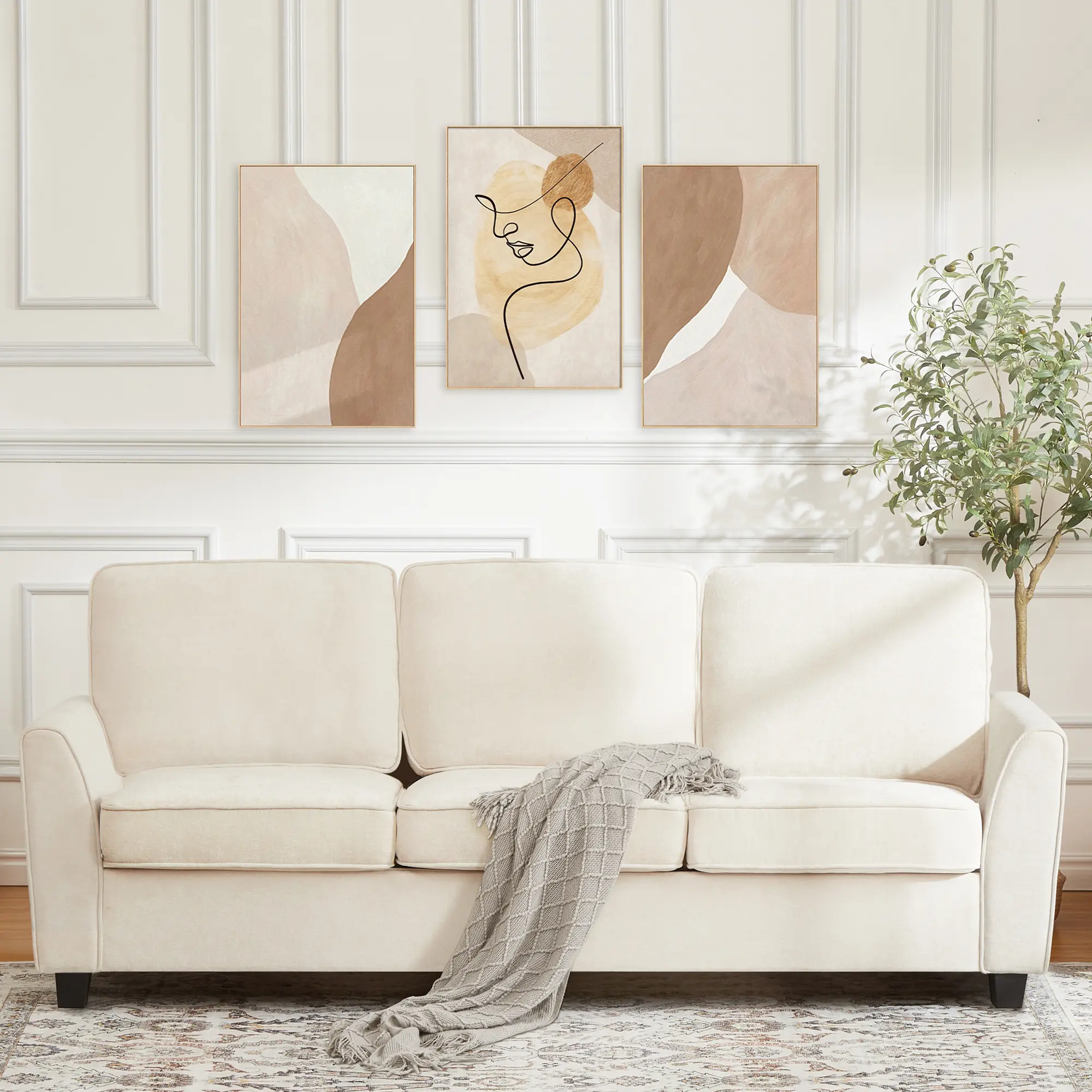 Garvee Oversized 83 Inch Modern 3-Seater Chenille Sofa - Deep Seat, Washable Detachable Covers, Family-Friendly Cloud Loveseat