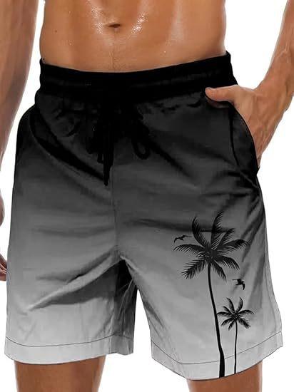 Vintage Plant Pattern Beach Shorts Men Coconut Tree 3D Printed Swim Trunks Summer Hawaiian Shorts Loose Board Shorts